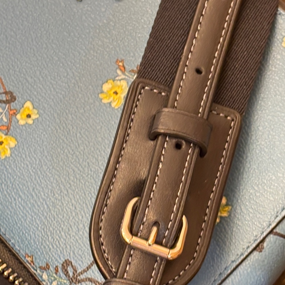Coach Teal and Yellow Floral Crossbody Bag - Picture 9 of 10